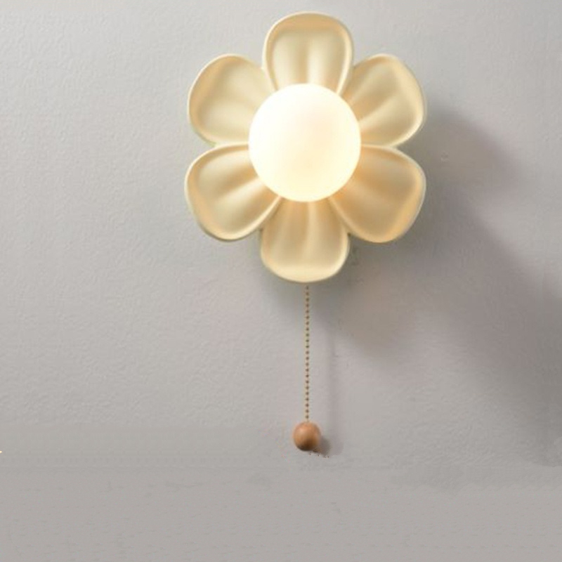 Baby Nursery Wall Lights - Cream Green Petals Ceiling Lamp Hallway
