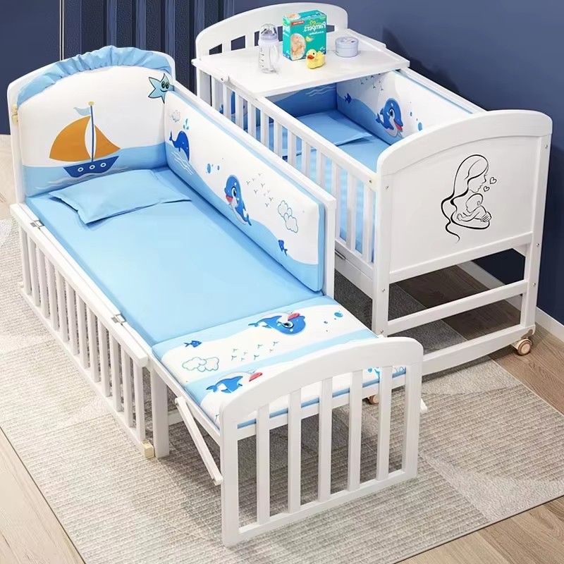 Baby Nursery Sale - Wood Baby Crib With Mosquito Net