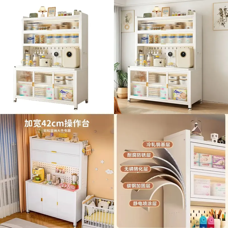 Baby Nursery Table - Steel Baby Feeding Table with Storage