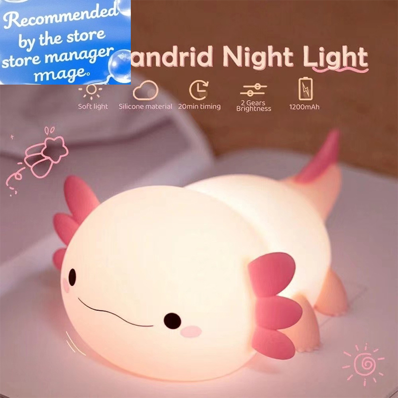 Cute Axolotl Night Light Silic - Baby Nursery Table recension och pris