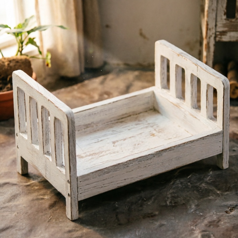 Infant Posing Sofa Retro Wood  - Baby Nursery Bed recension och pris