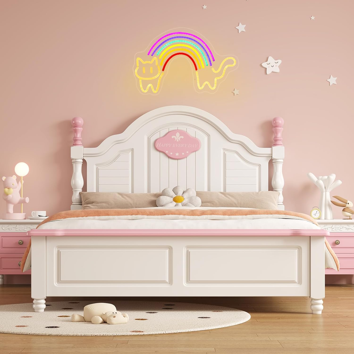 Rainbow Cat Neon Sign Cute Cat - Baby Nursery Wall Lights recension och pris