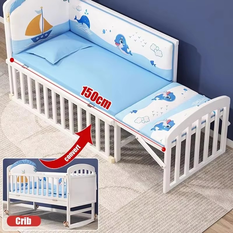 Wood Baby Crib With Mosquito N - Baby Nursery Sale recension och pris