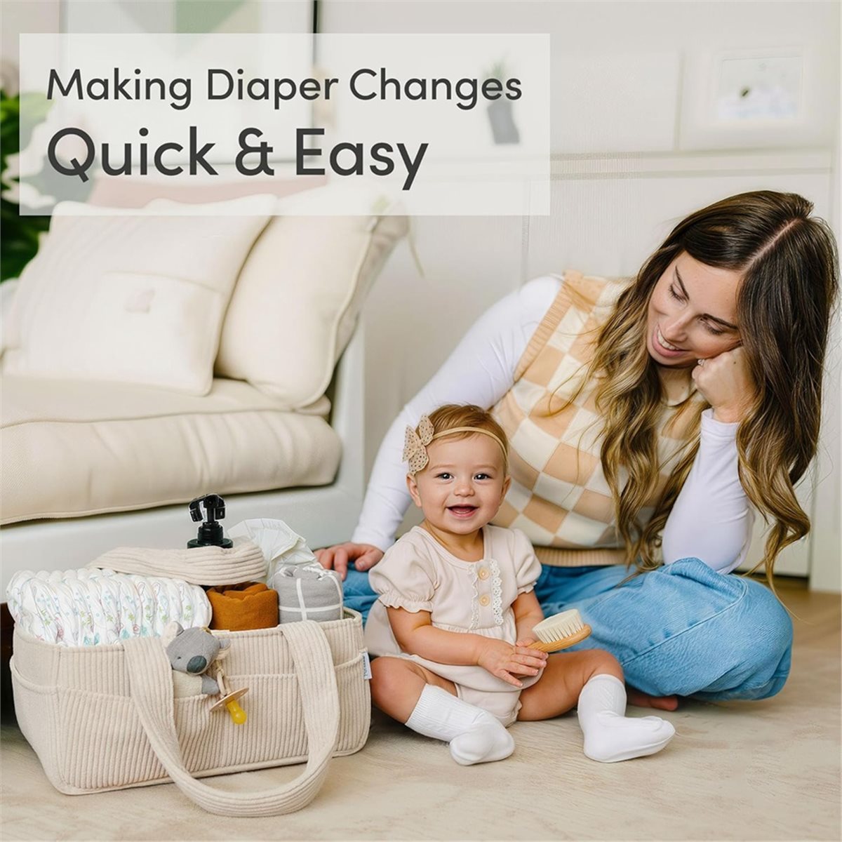 Nices Baby Diaper Caddy Organi - Baby Nursery Table recension och pris