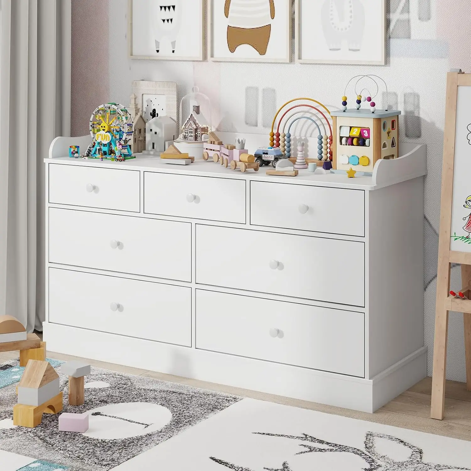 Kids Dresser Cabinet with 7 Dr - Baby Nursery Table recension och pris