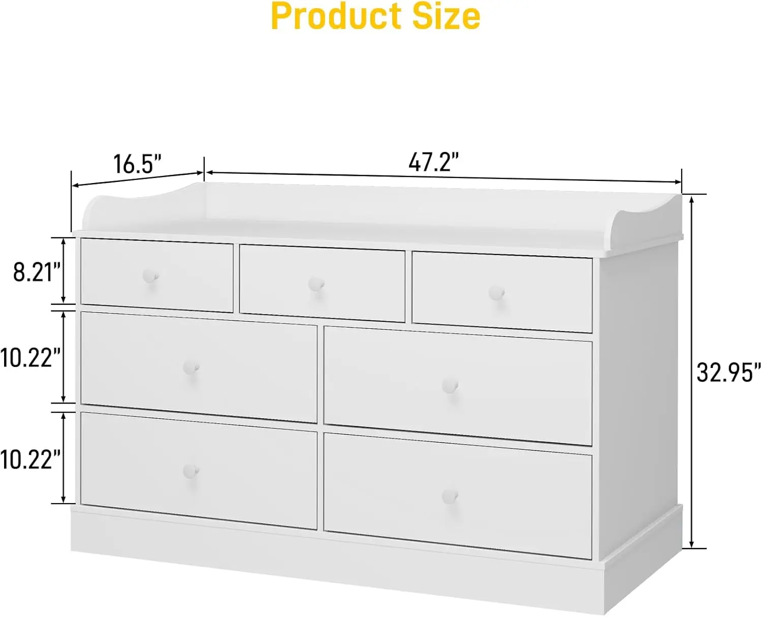 Kids Dresser Cabinet with 7 Dr - Baby Nursery Table recension och pris