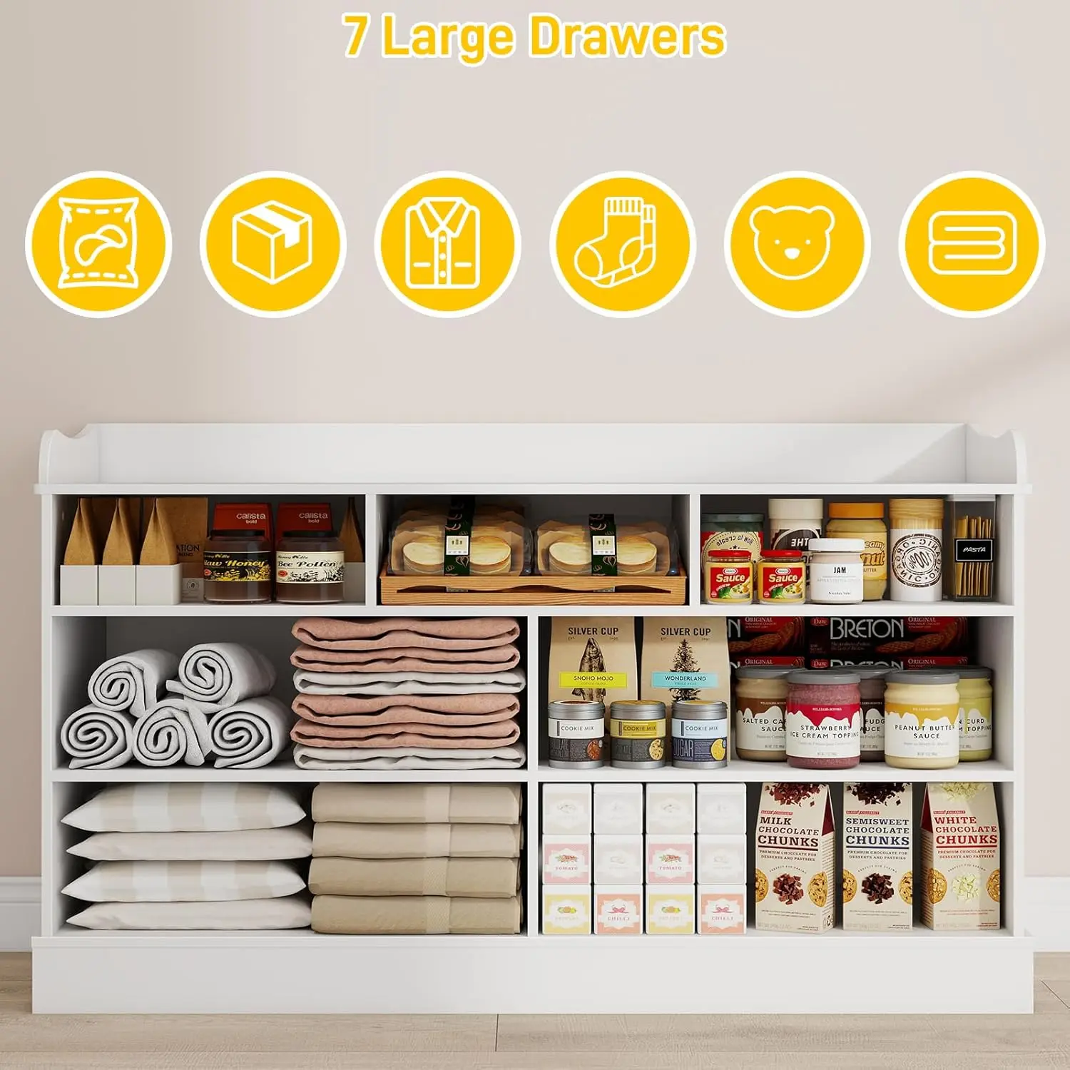 Kids Dresser Cabinet with 7 Dr - Baby Nursery Table recension och pris
