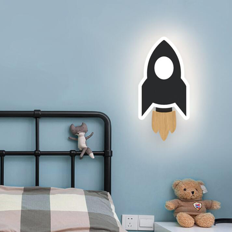 Cartoon LED Rocket Wall Lamp M - Baby Nursery Wall Lights recension och pris